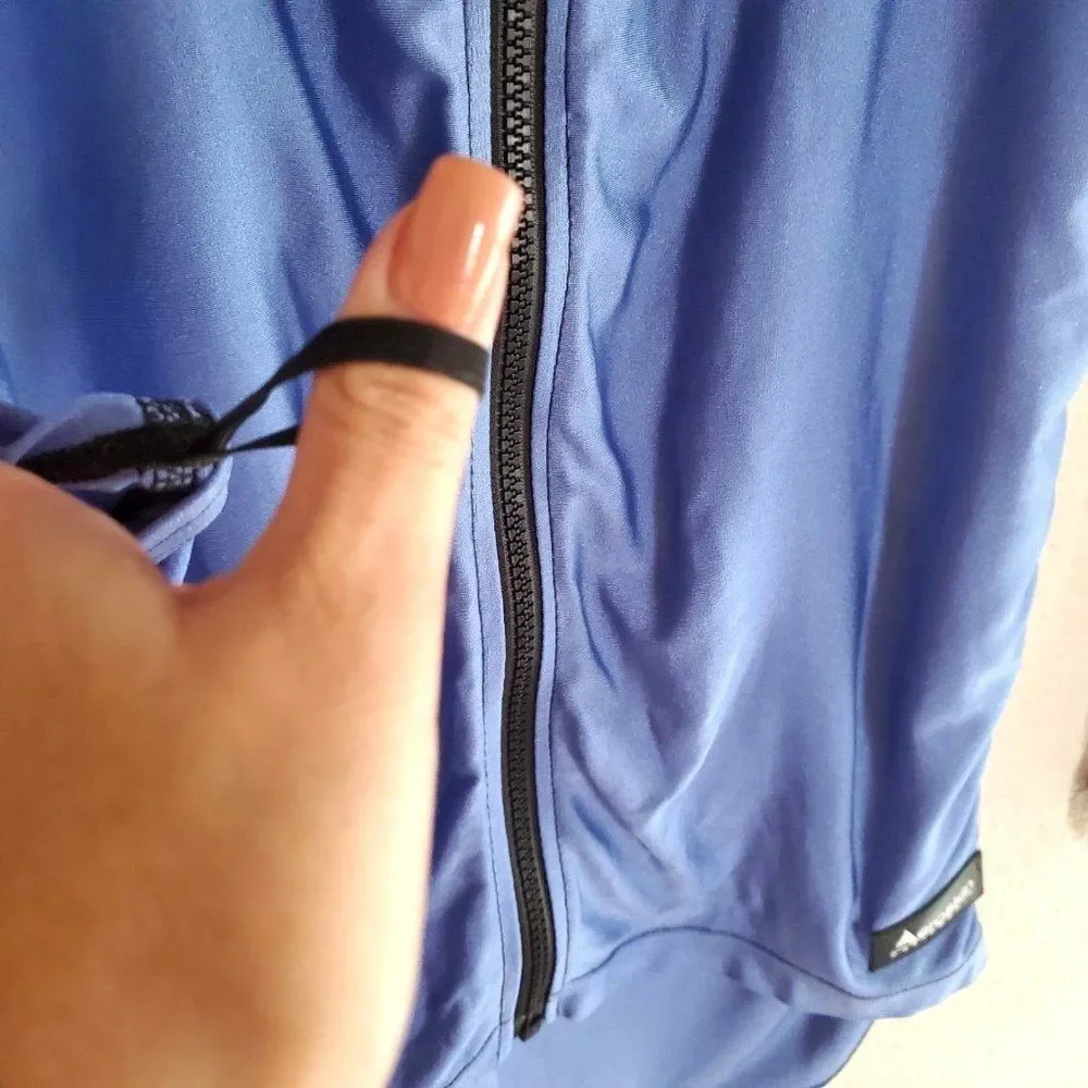 Aeroskin Womens Shirt Blue M California Active Bike Cycling Full Zip  Jacket